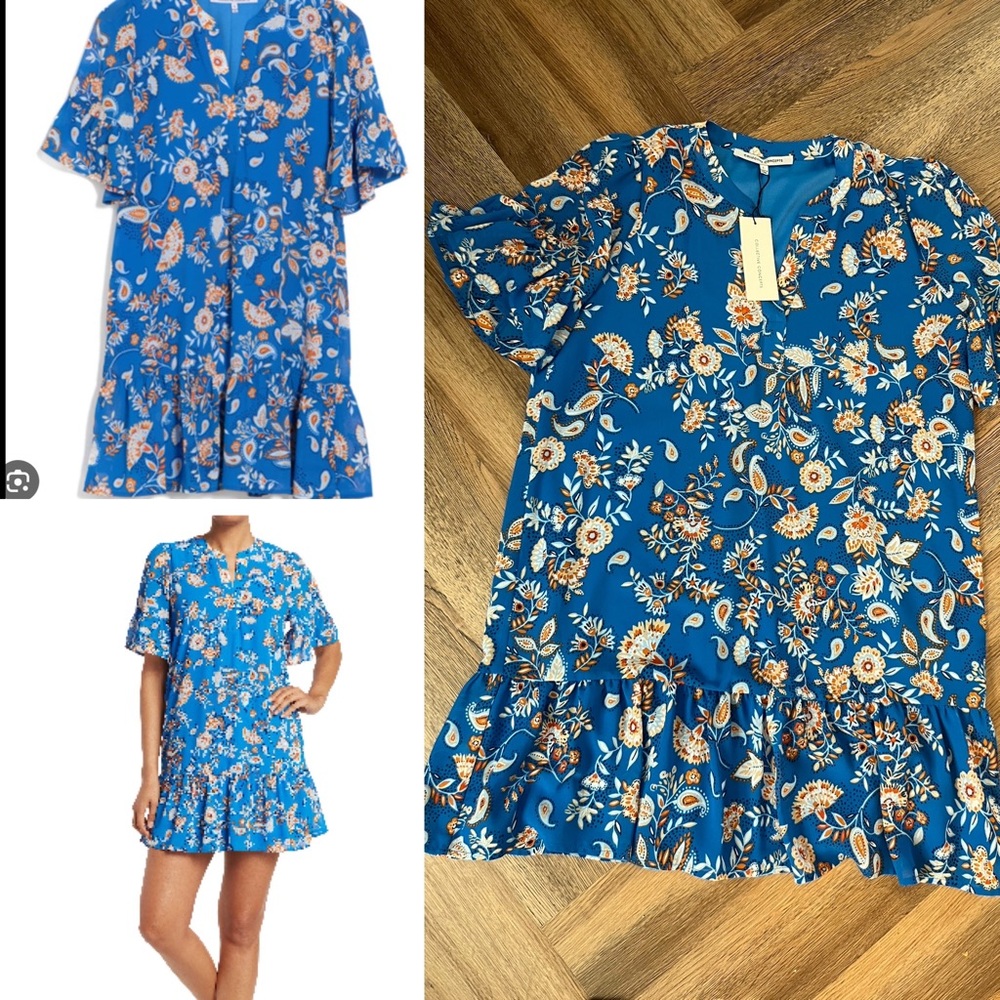 Collective Concepts Floral Ruffle Short Sleeve Dress NWT